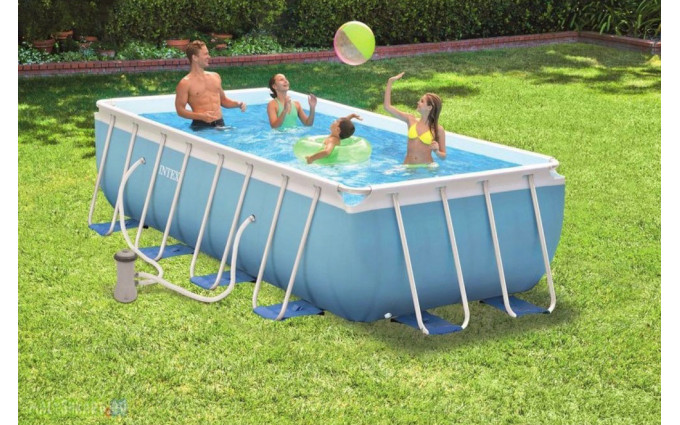 Каркасный бассейн для дома 400х200х100см + фильтр-насос + лестница Intex 28316 Каркасный бассейн для дома 400х200х100см + фильтр-насос + лестница Intex 28316