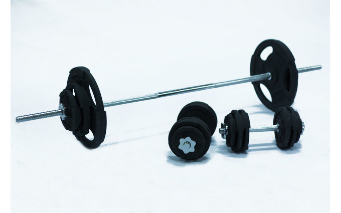 Комплект штанга и гантели MironFIt чугунный 95 кг Комплект штанга и гантели MironFIt чугунный 95 кг